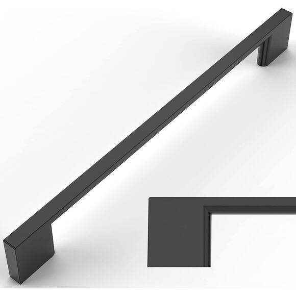 10 Pack Matte Black Cabinet Pulls 7.5 Inch Hole Centers Kitchen Cabinet Handles - Picture 1 of 6